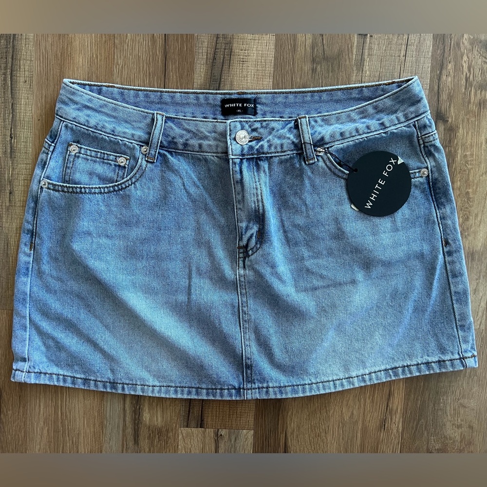 White Fox Jean Mini Skirt - XL
